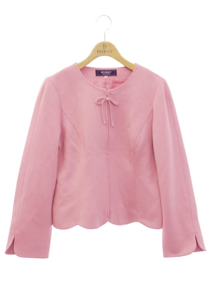 エムズグレイシー 314605 ジャケット 42 ピンク リボンジップ IT3DQN84OIEQ