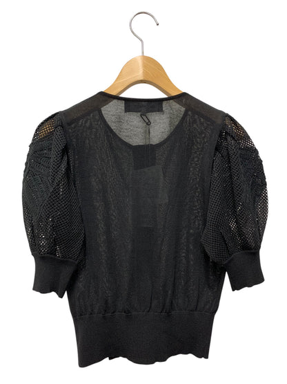 エムズグレイシー 袖モチーフ入り 518324 カーディガン 38 ブラック パフスリーブ ITZG471ZB6Y8