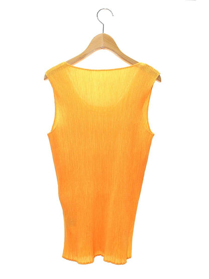 イッセイミヤケ IM82-FJ906 カットソー M オレンジ ノースリ プリーツ ITD3S6NNJNA8