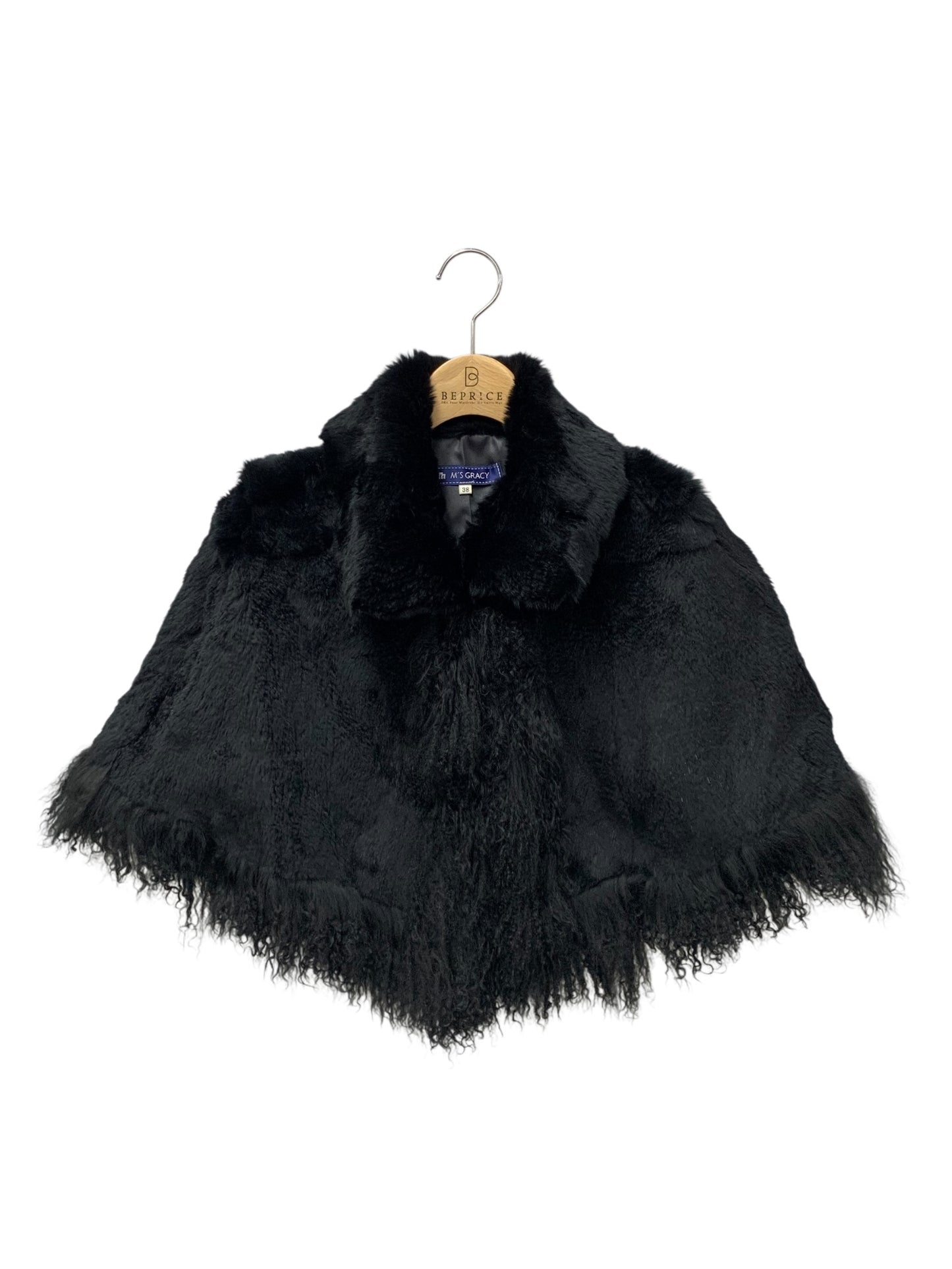 エムズグレイシー 524514 ケープ 38 ブラック ラビットファー ITND0R7QD3QW