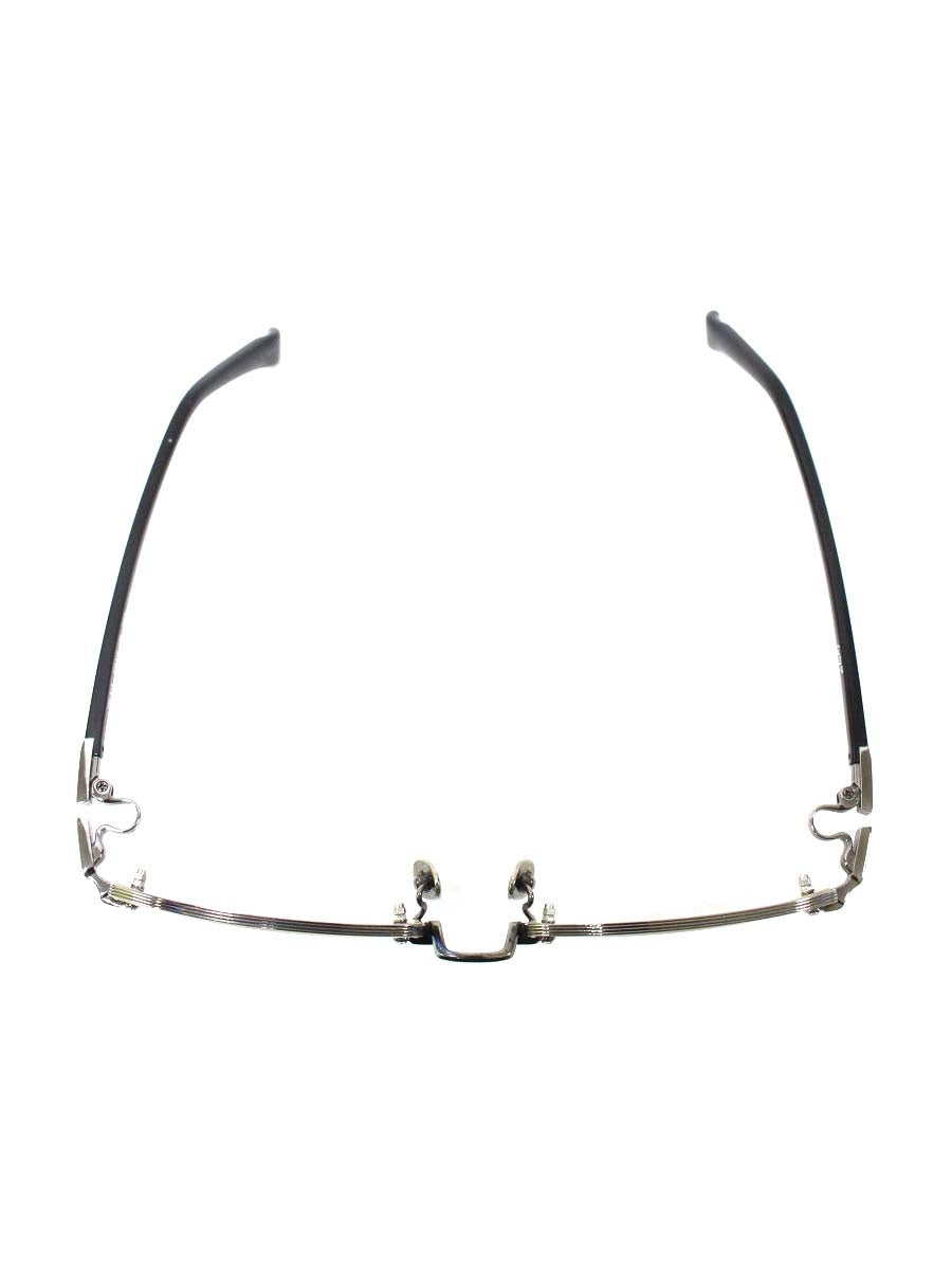 フォーナインズ TW-61T メガネ シルバー/ブラック メタルフレーム ハーフリム スクエア IT5FJX7490HS