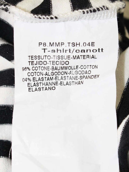マックスマーラ Ｔシャツ S ホワイト/ブラック ストライプ IT3AAJNJL156