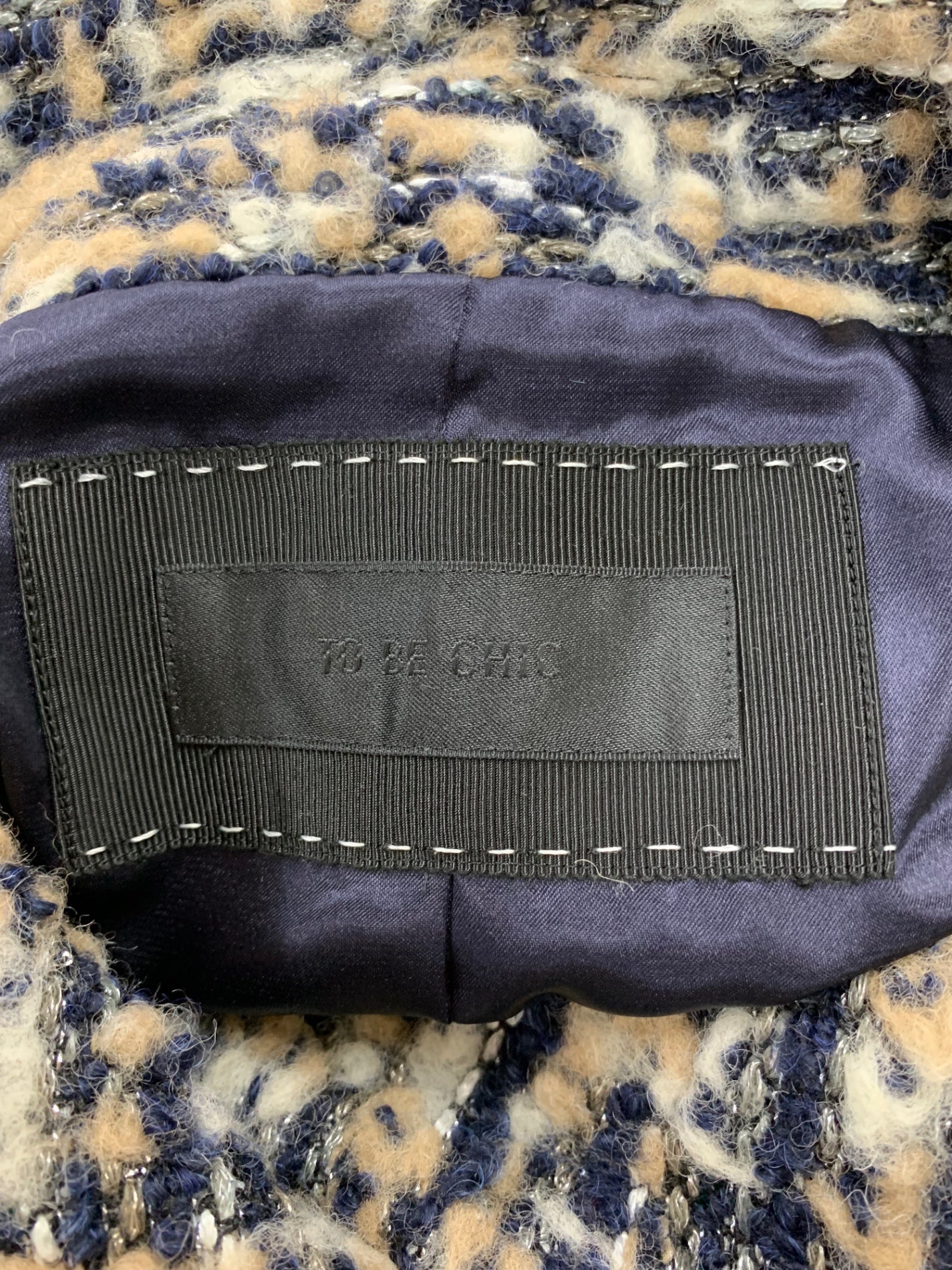 トゥービーシック W5B52-807-08 コート 40 グレー ツイード ハイネック 切替デザイン IT4IZAQ7P2L4 【SALE】