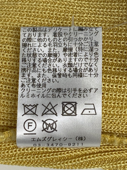 エムズグレイシー 918519 ニット セーター 38 イエロー カメリア袖ジップ リブ IT8F8NVVCY2O
