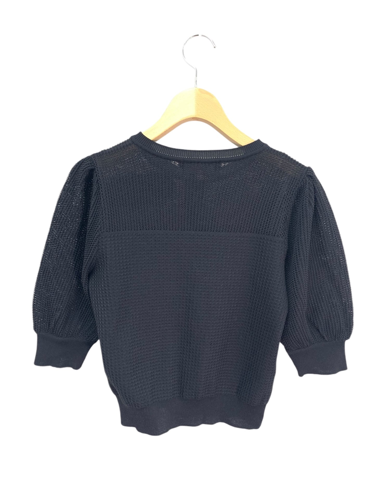 エムズグレイシー Mesh Cardigan 918345 カーディガン 38 ブラック メッシュ IT4K3WOJ01NJ