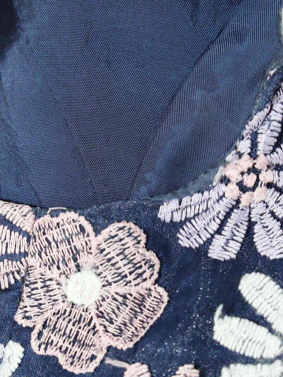 トッカ OPTOGW0400 ワンピース 2 ネイビー/ピンクパープル フラワーモチーフ 刺繍 ITKM5A056DK8