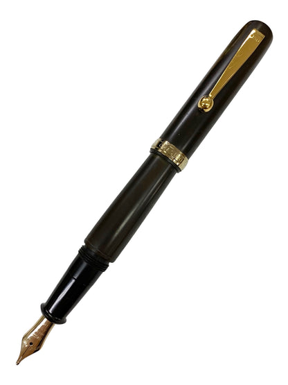 仙台 大橋堂 万年筆 エポナイト 手作り万年筆 スタンダードサイズ ブラウン 14K ITZM26HP8M9Q