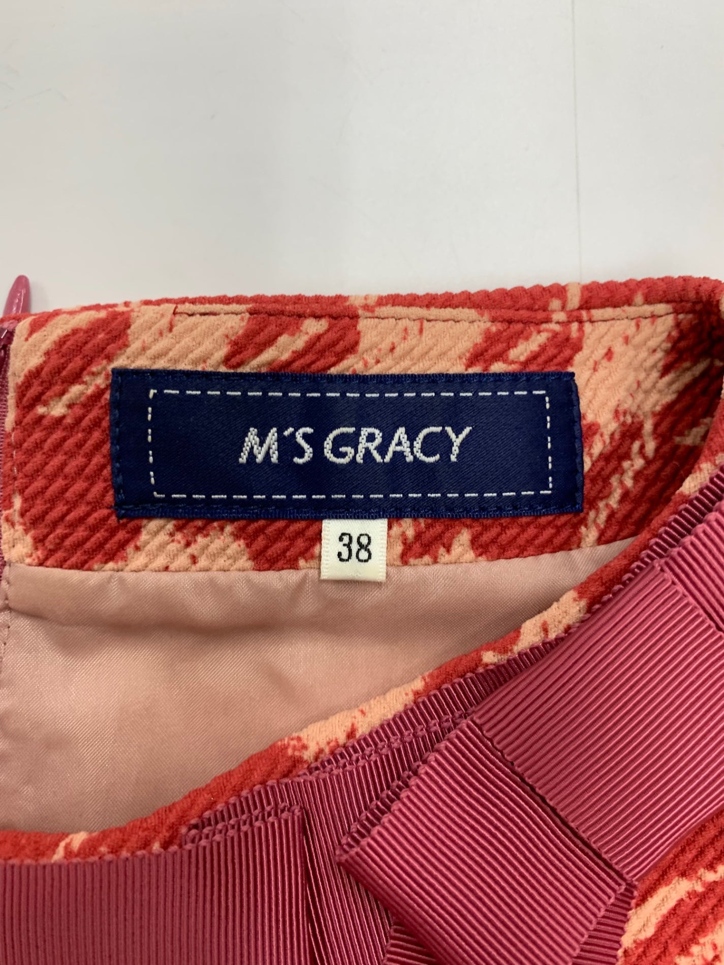 エムズグレイシー 311512 ワンピース 38 レッド 千鳥格子 | 中古