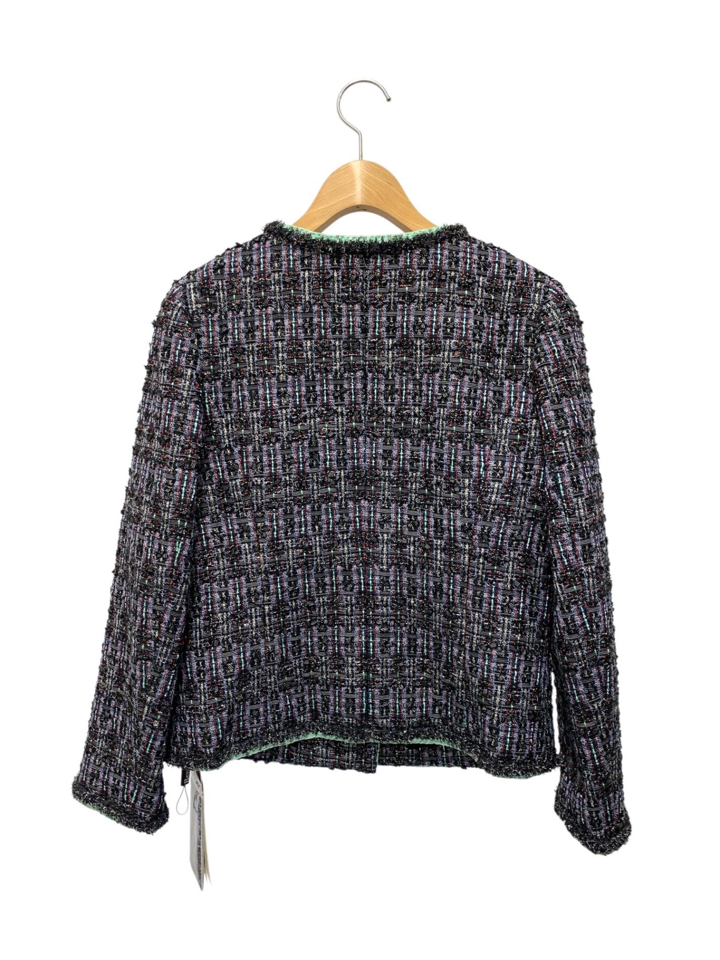 ルネ 6023340 ジャケット 36 パープル TISSUE社製ツイード ノーカラー パールボタン ITUUV5WTWR8C