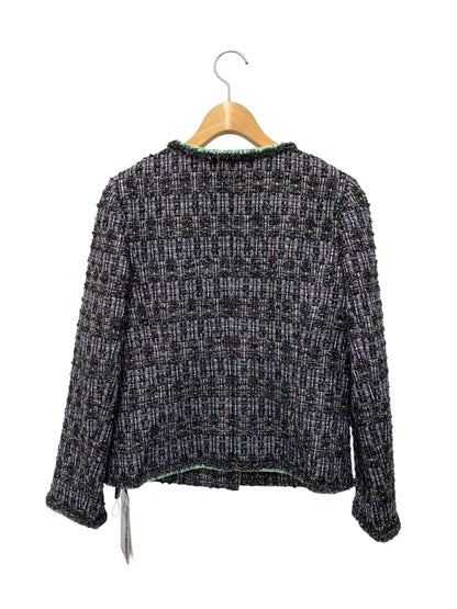 ルネ 6023340 ジャケット 36 パープル TISSUE社製ツイード ノーカラー パールボタン ITUUV5WTWR8C