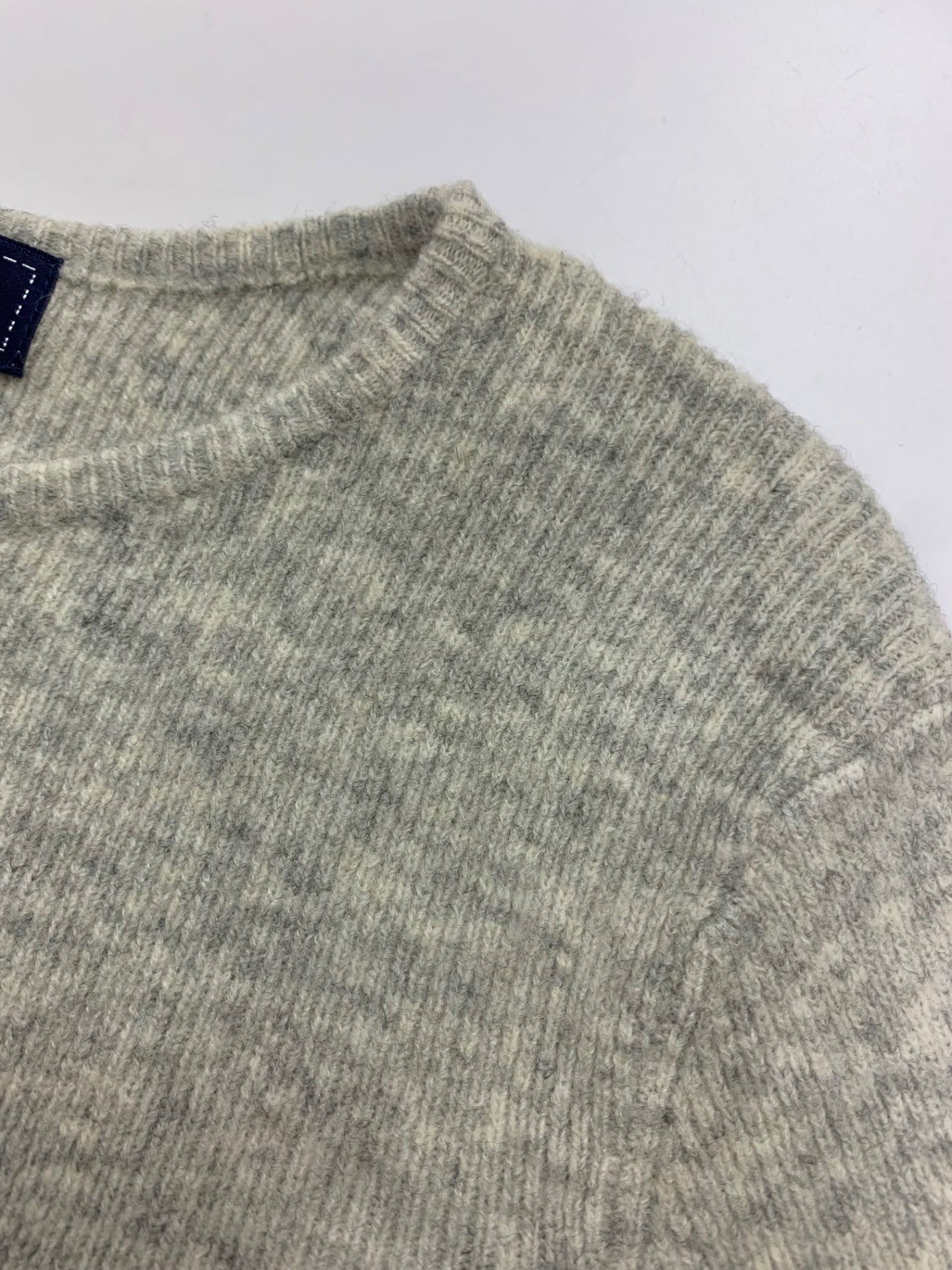 エムズグレイシー Off Shoulder Knit 818596 ニット セーター 38 グレー ウール混 袖パール付 ITN85AE6ORFS