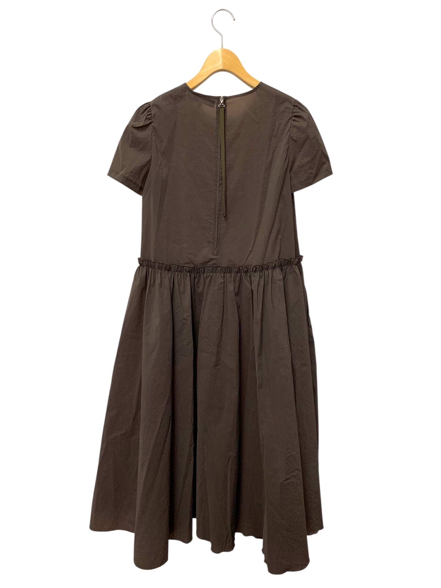 エムズグレイシー 411339 ワンピース 40 ブラウン ウエストギャザー