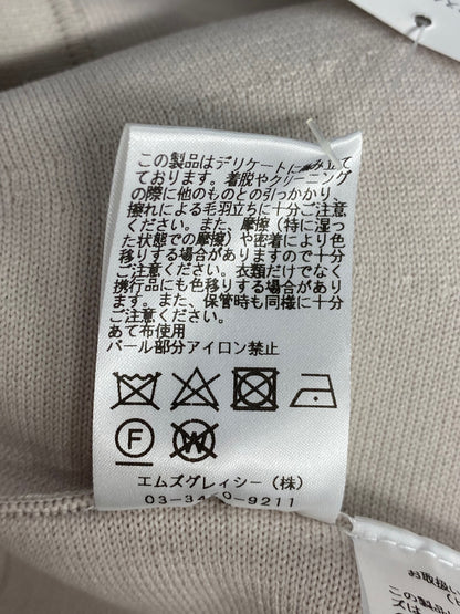 エムズグレイシー 018113 Tシャツ カットソー 38 グレージュ リボン パール ITRHOB47SUQO
