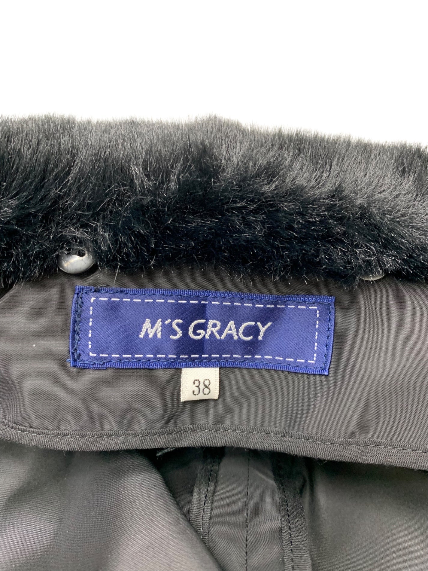 エムズグレイシー 319604 スプリングコート 38 ブラック 2way フラワー