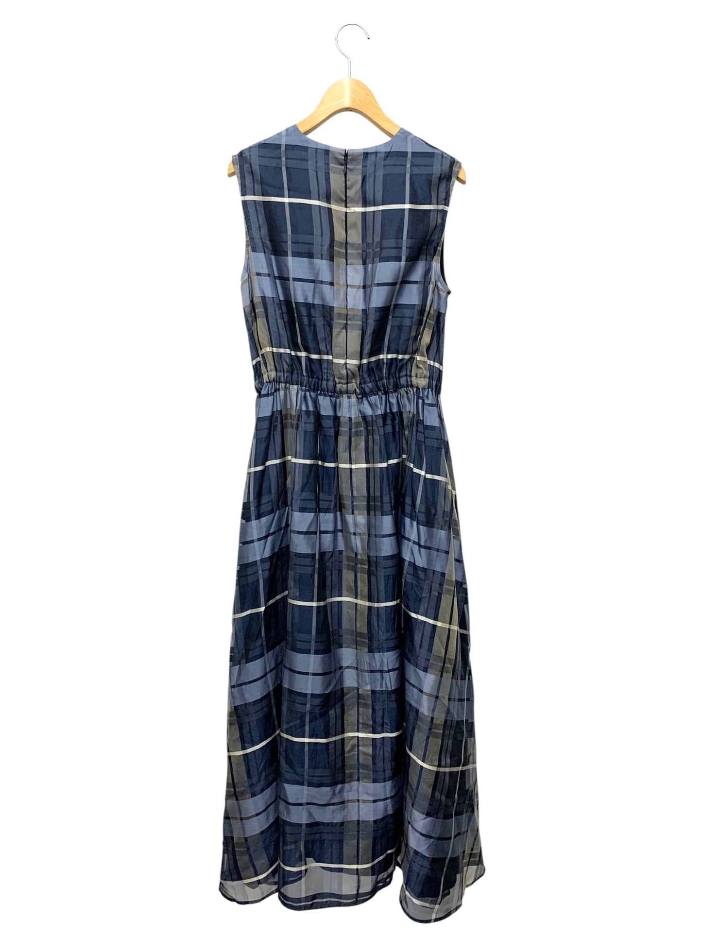 エブール シアーチェックオーガン 3510300513 ワンピース 38 ブルー ITPJTZTCL5BM 【SALE】