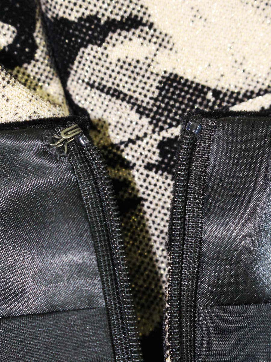 フランコフェラーロ NIEAM-30790 ワンピース 1 ブラック/ベージュ ジャガード ベロア IT368BQ231R0