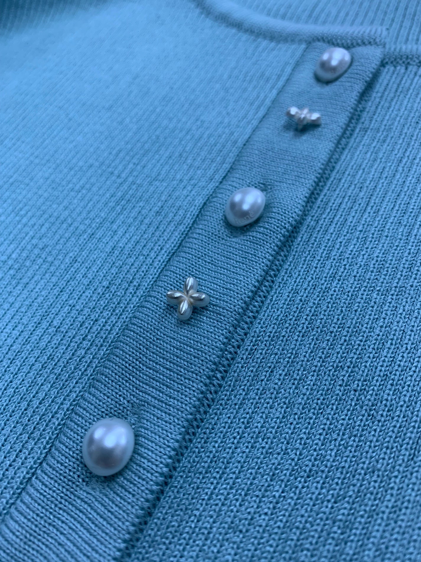 ルネ 6332200 カーディガン 36 ブルー パールボタン ITXOCHJZ1BWW