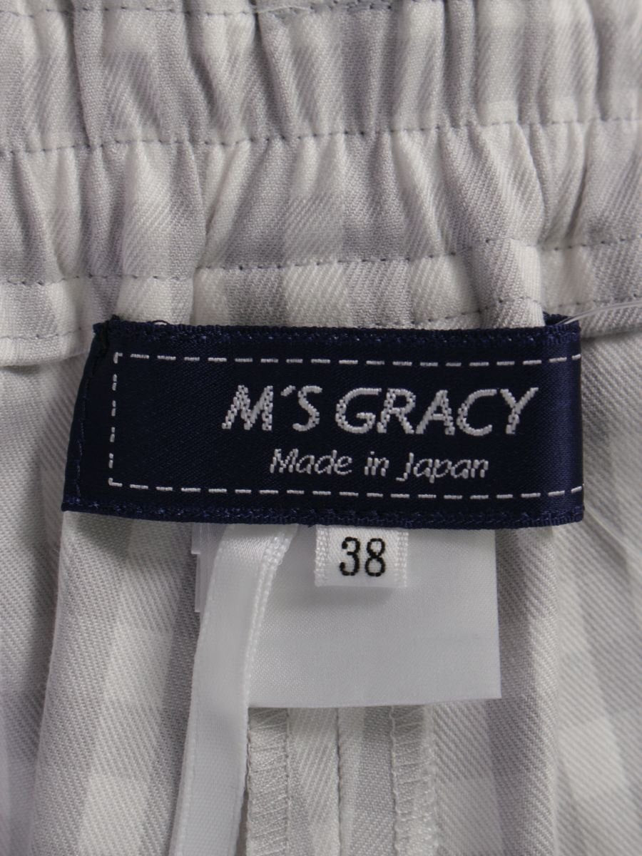 エムズグレイシー ギンガムチェッククロップドパンツ 316308 38 グレー ITXI4QXL2RY8
