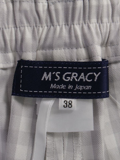 エムズグレイシー ギンガムチェッククロップドパンツ 316308 38 グレー ITXI4QXL2RY8