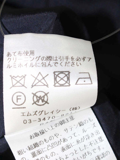 エムズグレイシー 911709 ワンピース 40 ネイビー フロントジップ リボン ITKPCY199AQG