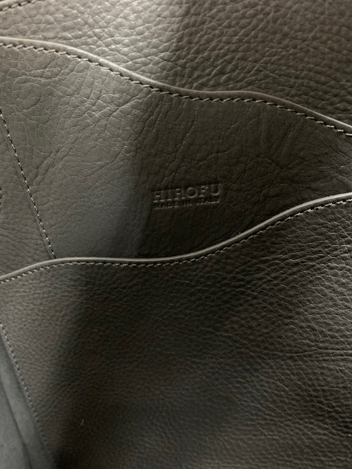 ヒロフ トートバッグ グレー レザー ITQHK249R1J0