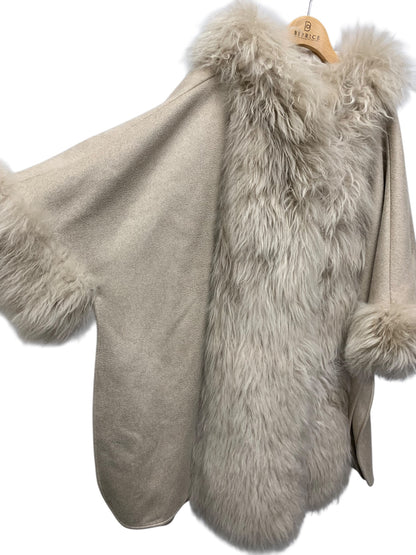 マックスマーラ 473602236 ポンチョ ケープ F ベージュ カシミア ファー ITOIYOFGO590 【SALE】