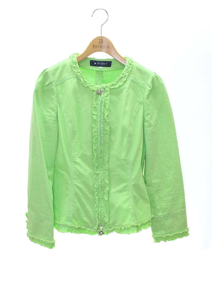 エムズグレイシー 624122 ジャケット 38 グリーン ノーカラー Wジップ ITOHXNK3XZ4L 【SALE】