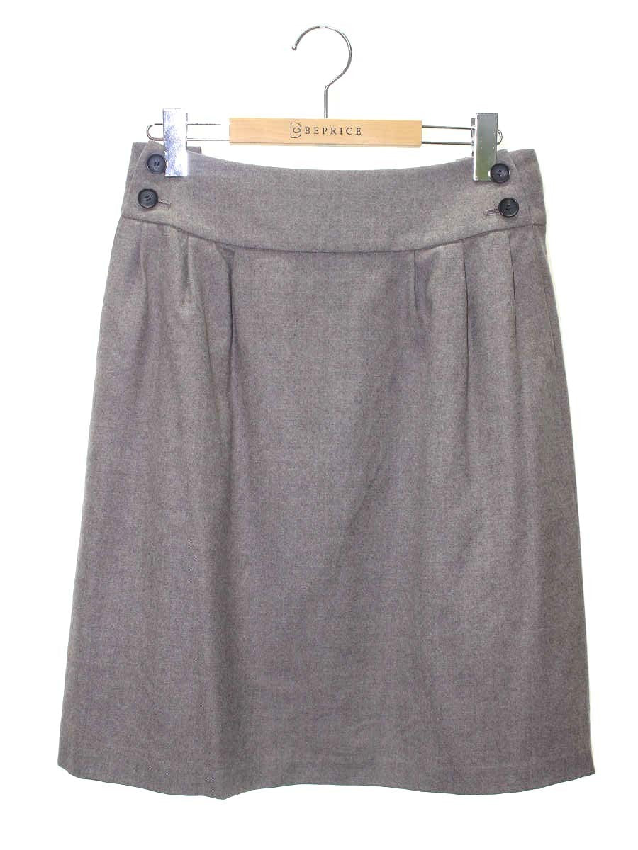 フォクシーブティック Skirt Twin Button 35151 スカート 40 ミディアムグレー ウール ITRYZUYPJE40