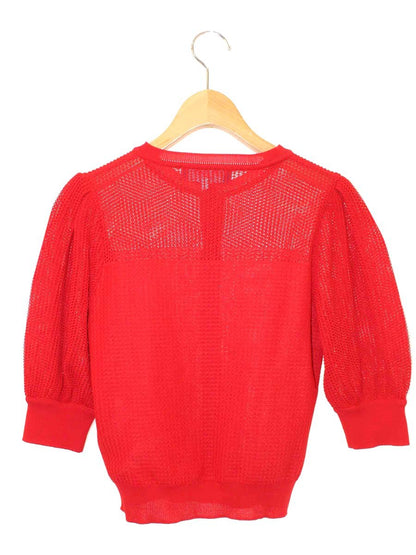 エムズグレイシー Mesh Cardigan 918345 カーディガン 38 レッド メッシュ ITQJWZXN3W4K