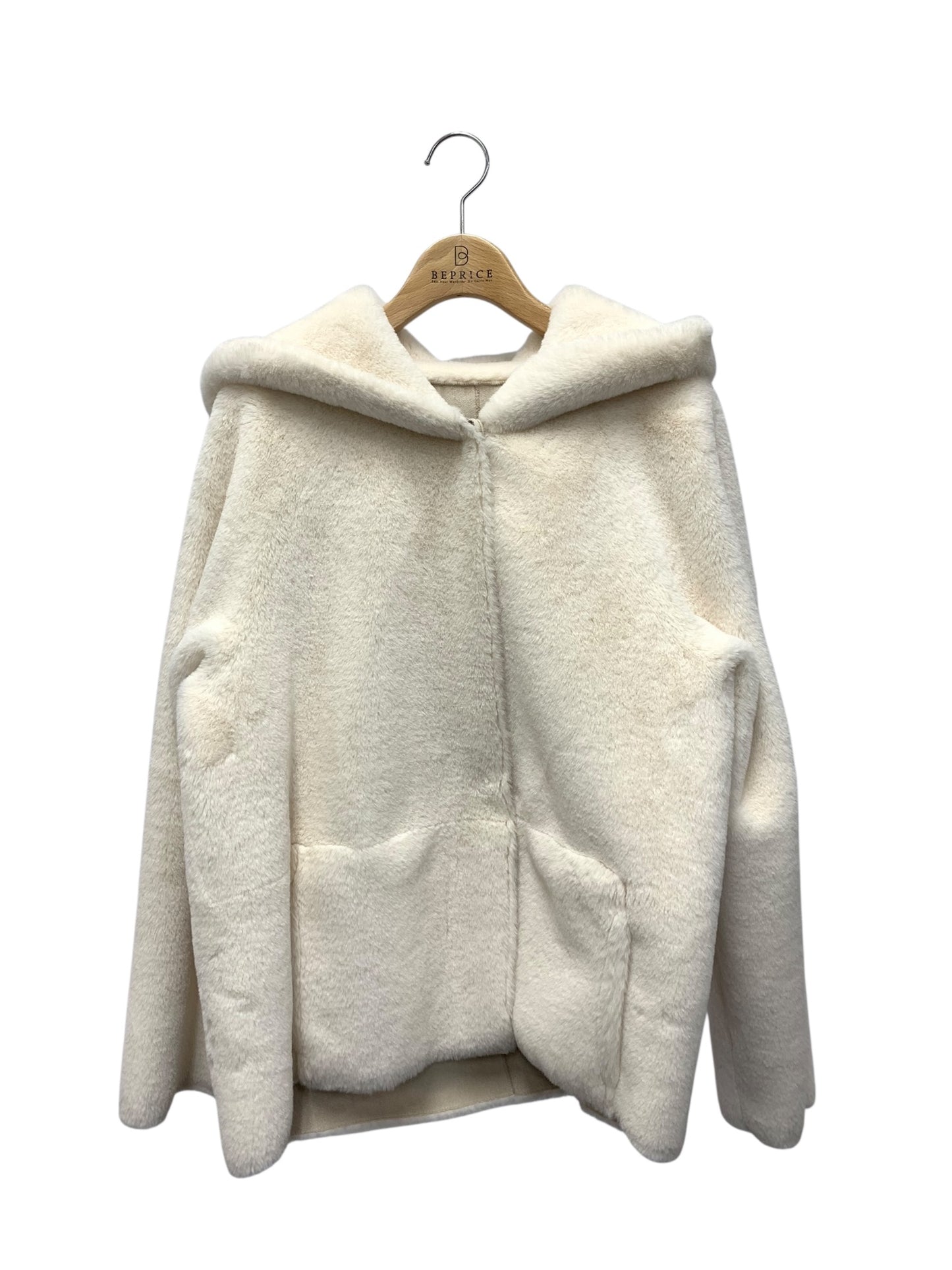 エムズグレイシー フェイクムートンコート 119606 38 ホワイト リバーシブル ITYSDT1XH7C8