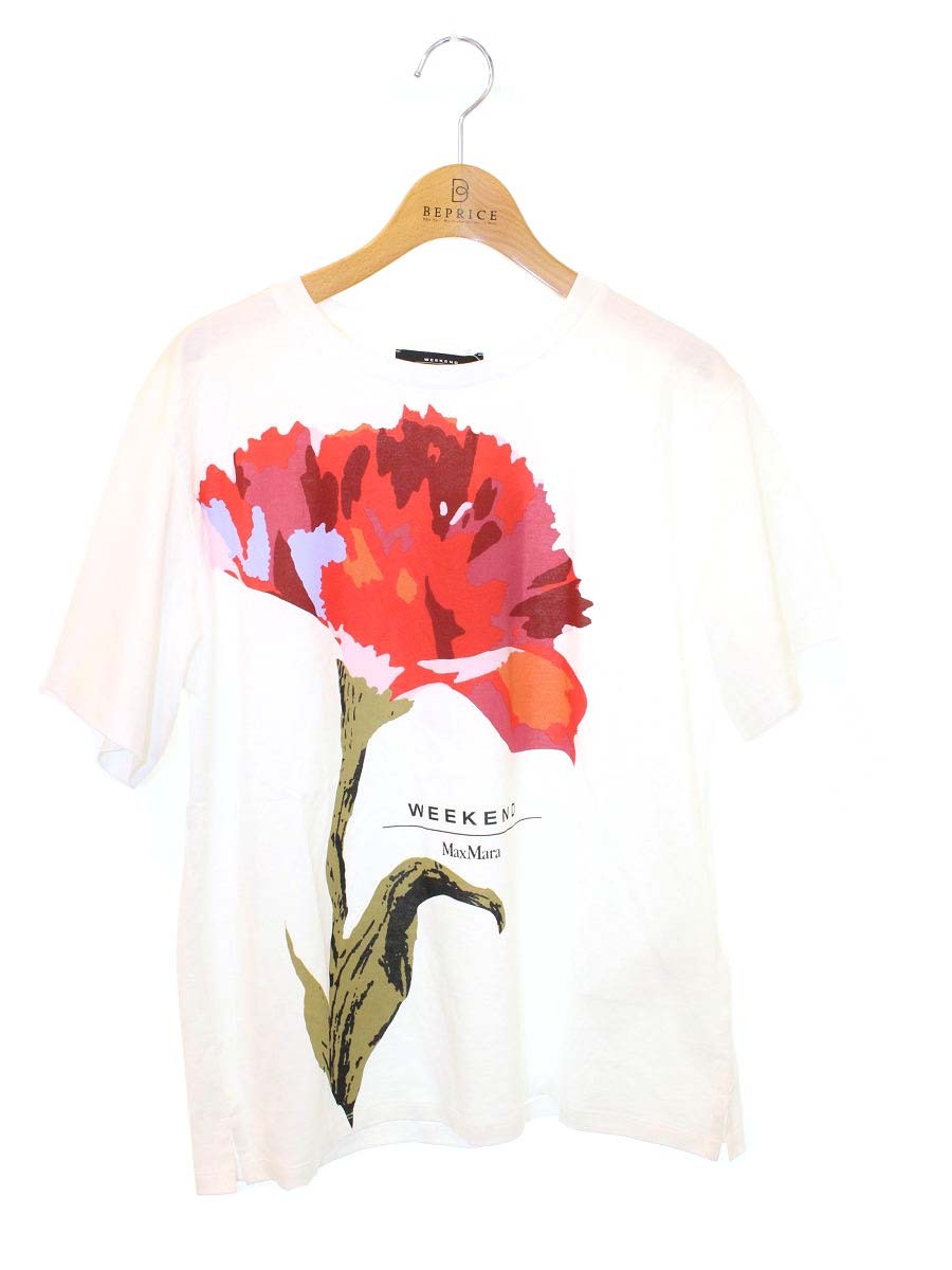 ウィークエンドマックスマーラ 59710221650003 Tシャツ M ホワイト プリント IT8TTY4XTL3W