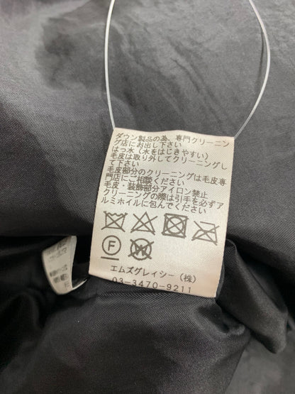 エムズグレイシー 819509 ダウンコート 38 ブラック レッキスファー フラワージップ IT6SK7Q9HTNW