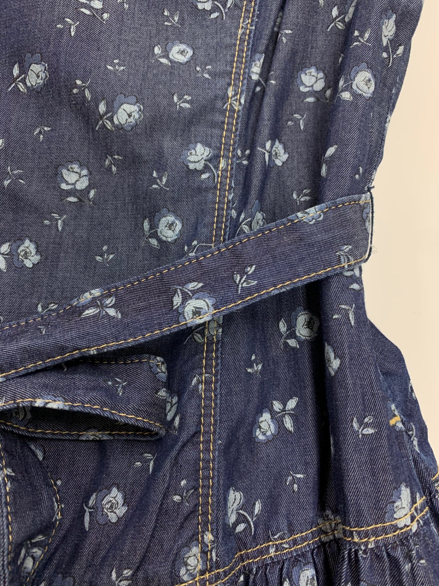 エムズグレイシー 小花モチーフ 511348 デニムワンピース 38 ネイビー フラワーモチーフ ITLOII1CK50K