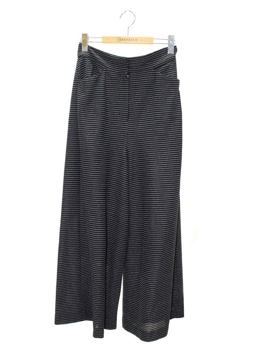 エムズグレイシー 316301 パンツ 38 ブラック ワイド ボーダー ITHWJV42V5UN