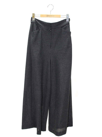 エムズグレイシー 316301 パンツ 38 ブラック ワイド ボーダー ITHWJV42V5UN