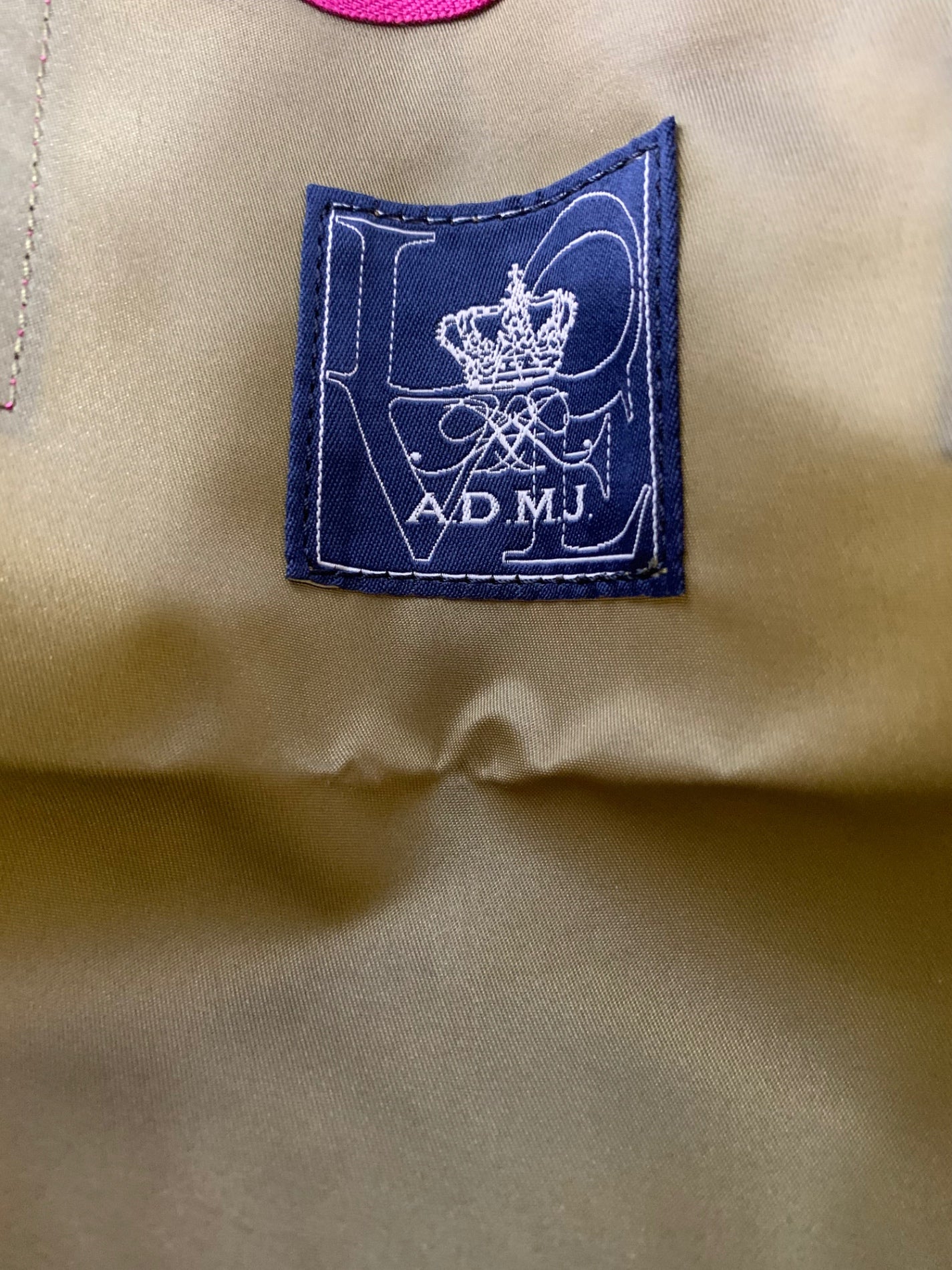 エーディーエムジェイ トートバッグ カーキグリーン ポケッタブル ナイロン レザー ITDZ3KOPIVWN