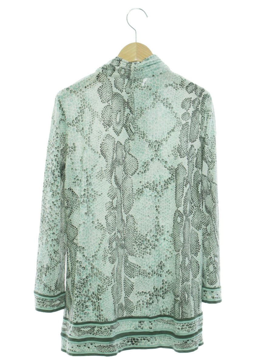 レオナール 0329953 カットソー 38 ライトグリーン タートルネック 総柄 IT86F01DWYVU