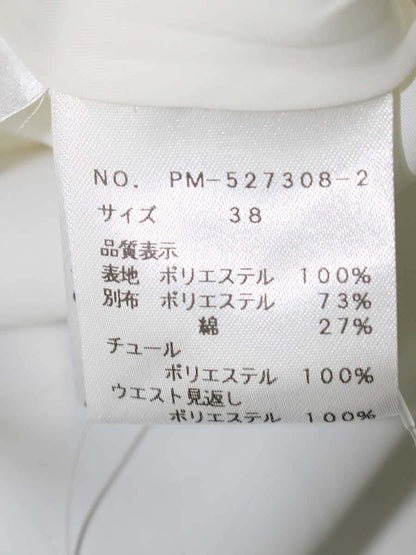 エムズグレイシー 527308 スカート 38 ホワイト バラ柄 フレア IT6YW1T702V4