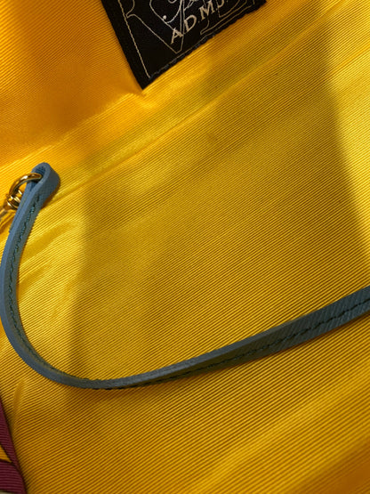 エーディーエムジェイ ハンドバッグ グレー ミニ ショルダー 2way クロコ型押し レザー ITDDE0NB8LBR