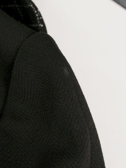 エムズグレイシー 521552 ワンピースコート 38 ブラック カメリアWジップ チェック 切替 IT6RZF19ZXC0