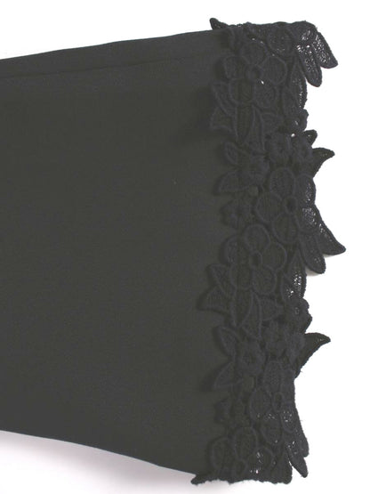 エムズグレイシー 724704 ジャケット 38 ブラック カメリア ジップアップ 袖レース IT8ZHU2FG7C6