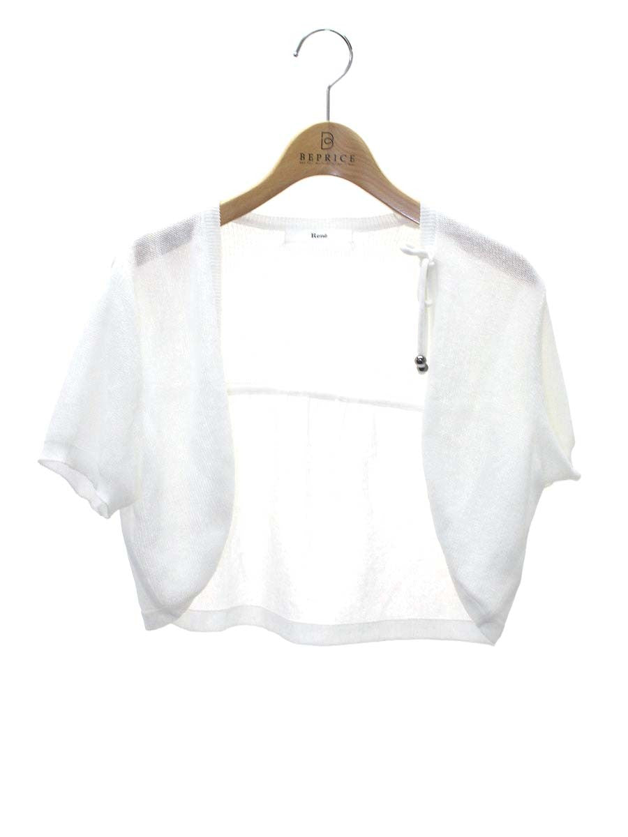 ルネ 6622620 カーディガン 36 ホワイト ボレロ リボン ITG3VCLH58IA