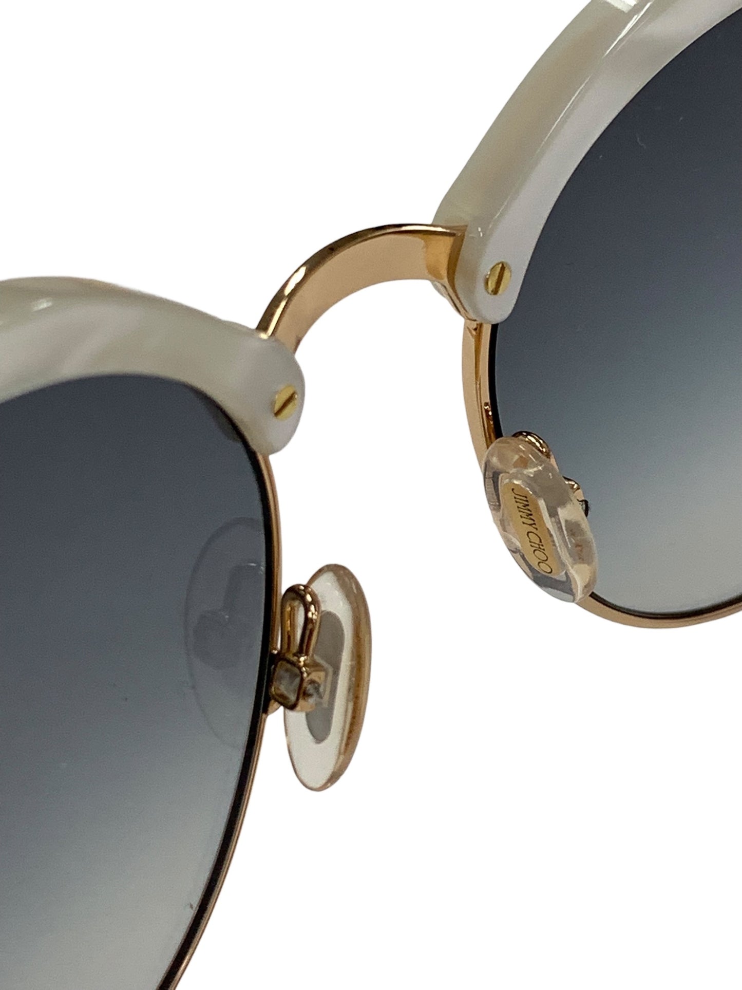 ジミーチュウ HALLY SCKFQ サングラス ホワイト コンビフレーム フルリム ボストン スターモチーフ ITLTPRVYD73O 【SALE】