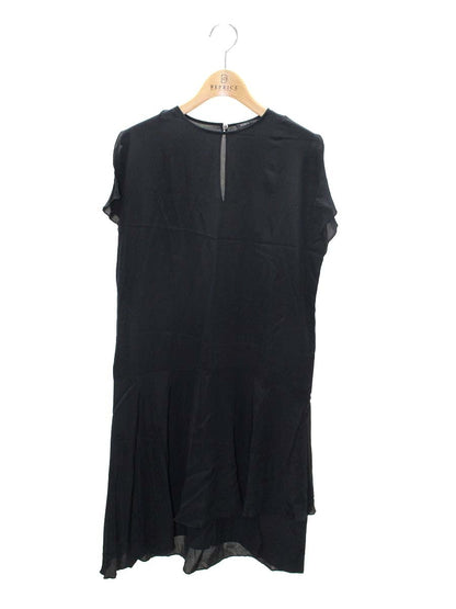 ヨーコチャン YCD-14SS-092 ワンピース 38 ブラック シルク アシンメトリー IT0J3GL8SOX5