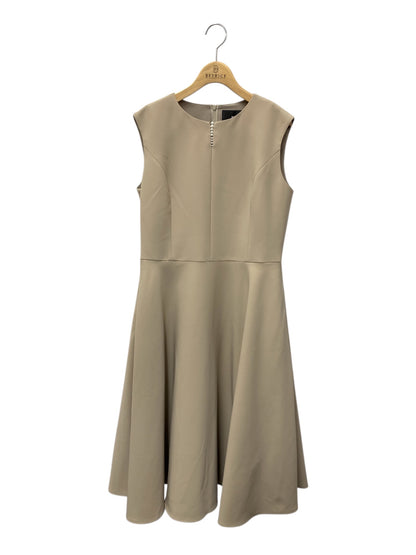 ルネ 5546170 ワンピース 38 ベージュ パール ビジュー タックフレア ITYIL5RYMW0G