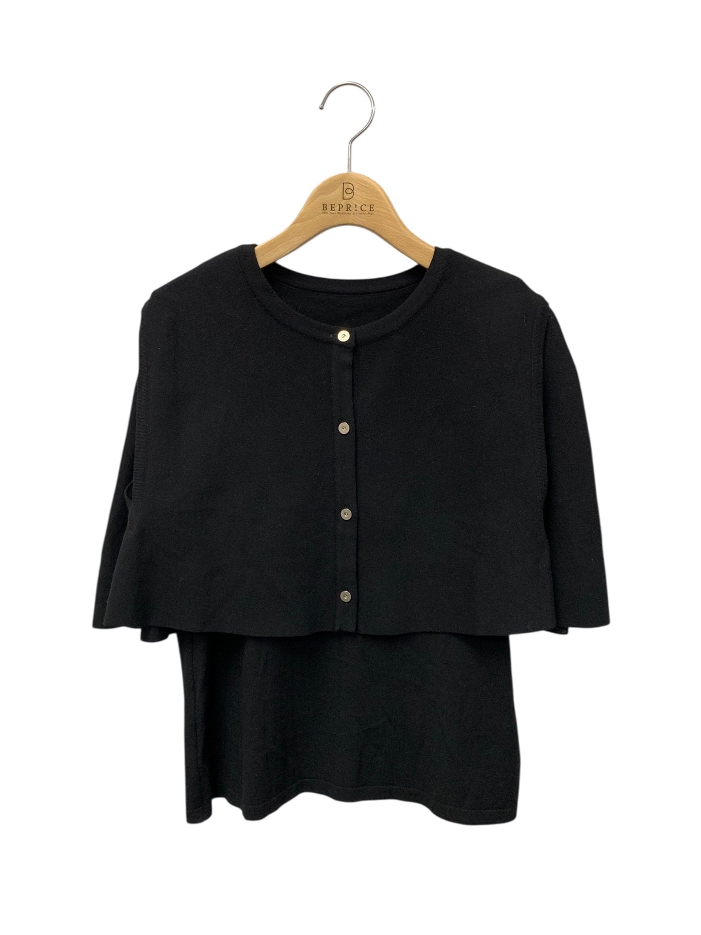 フォクシーブティック Knit Top Aubrey 44403 ニット セーター 40 ブラック ケープ ITNQQLTD8T2U