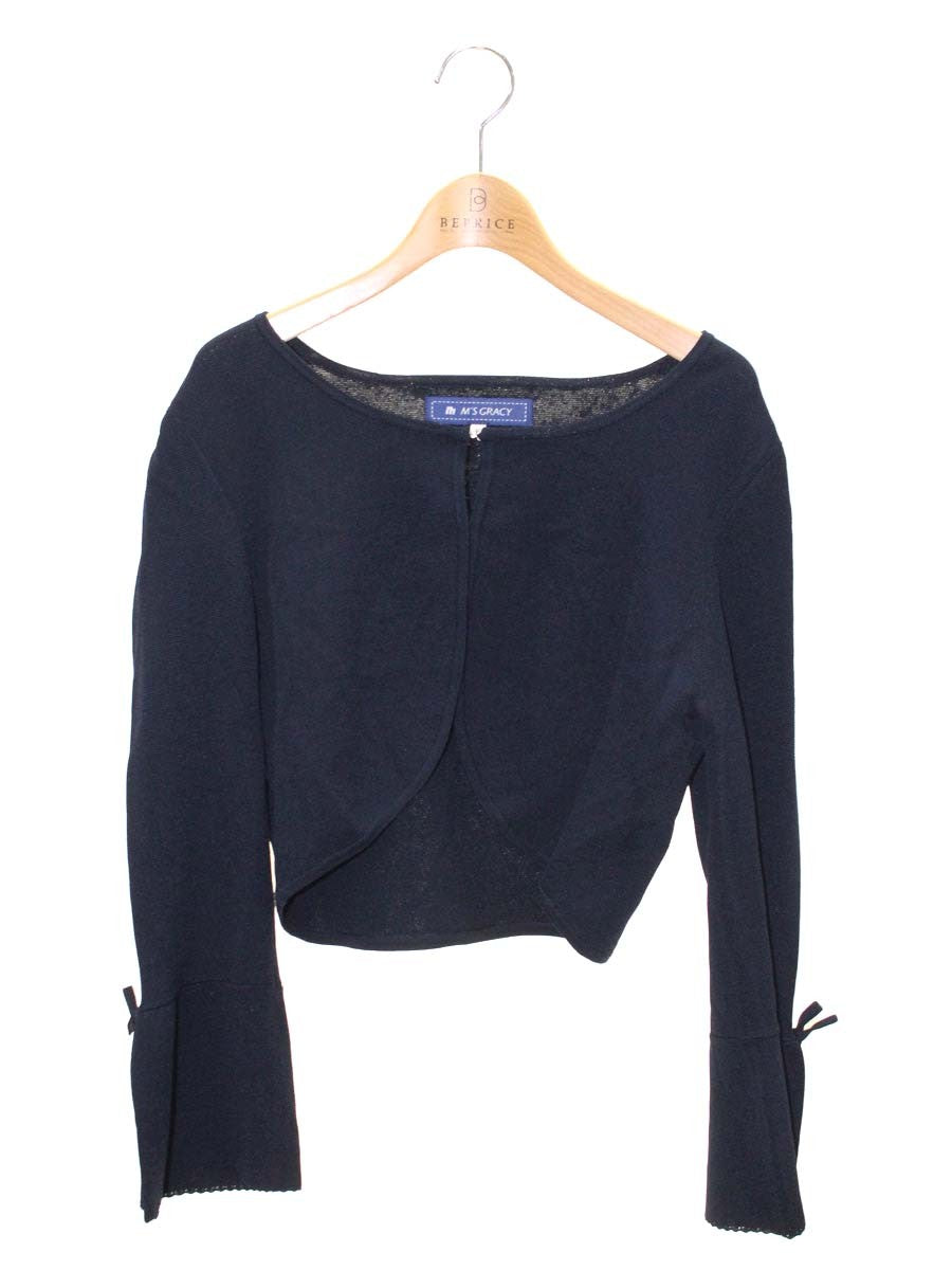 エムズグレイシー新品　豪華カーディガン40 フリル付きジップアップカーディガン | msgracy