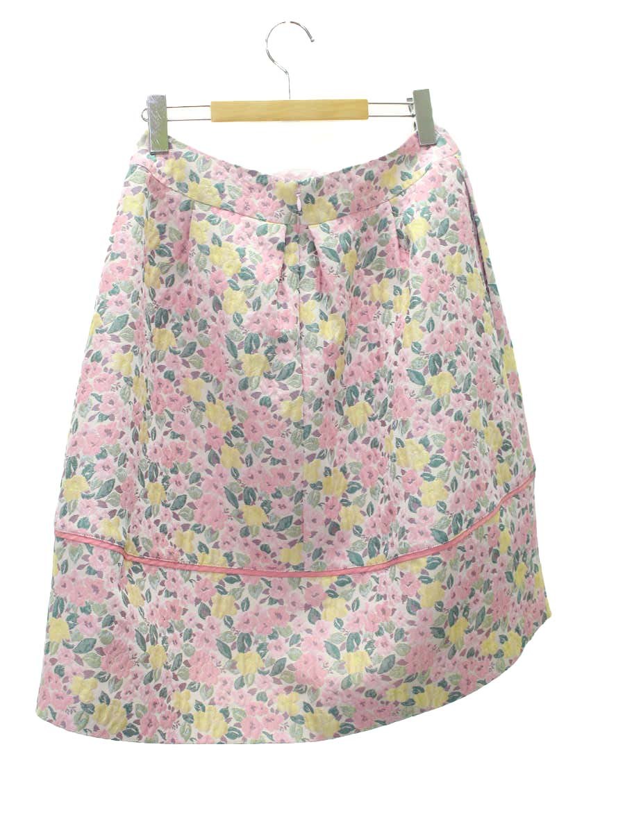 エムズグレイシー 217116 スカート 40 ピンク 小花柄 ジャガード ITG9J84WDK9K 【SALE】