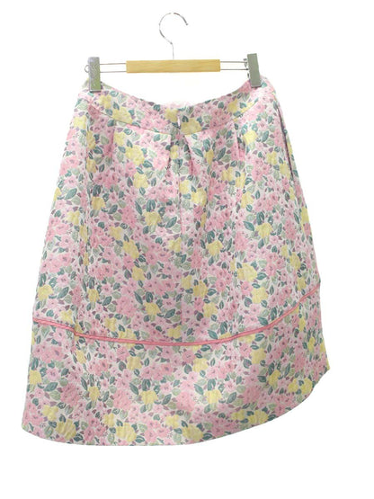 エムズグレイシー 217116 スカート 40 ピンク 小花柄 ジャガード ITG9J84WDK9K 【SALE】