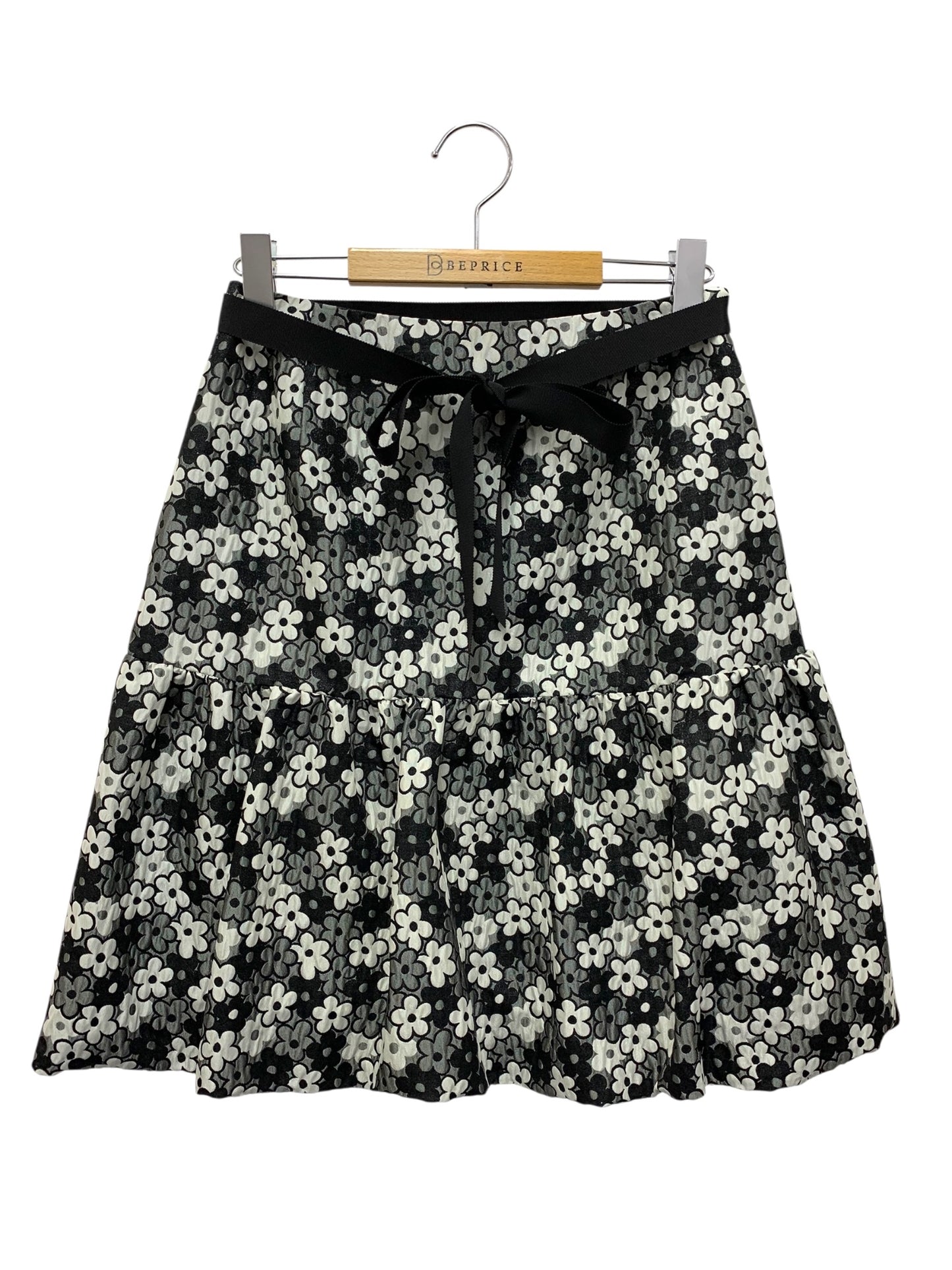 エムズグレイシー 327517 スカート 38 グレー ラメ フラワーモチーフ バルーン ITTZVWJ20LP4 【SALE】